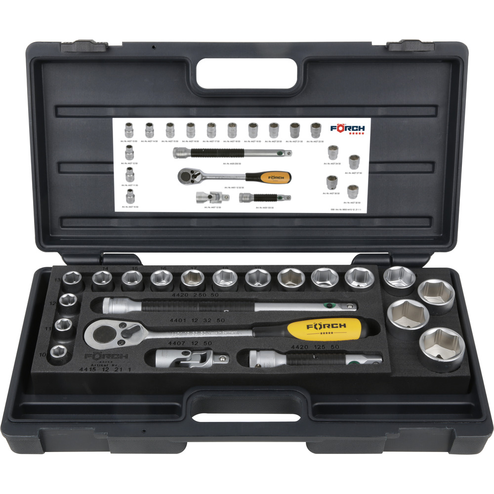 Set Gotash Gjashtëkëndore 1/2", 21 Pjesë FÖRCH 5*