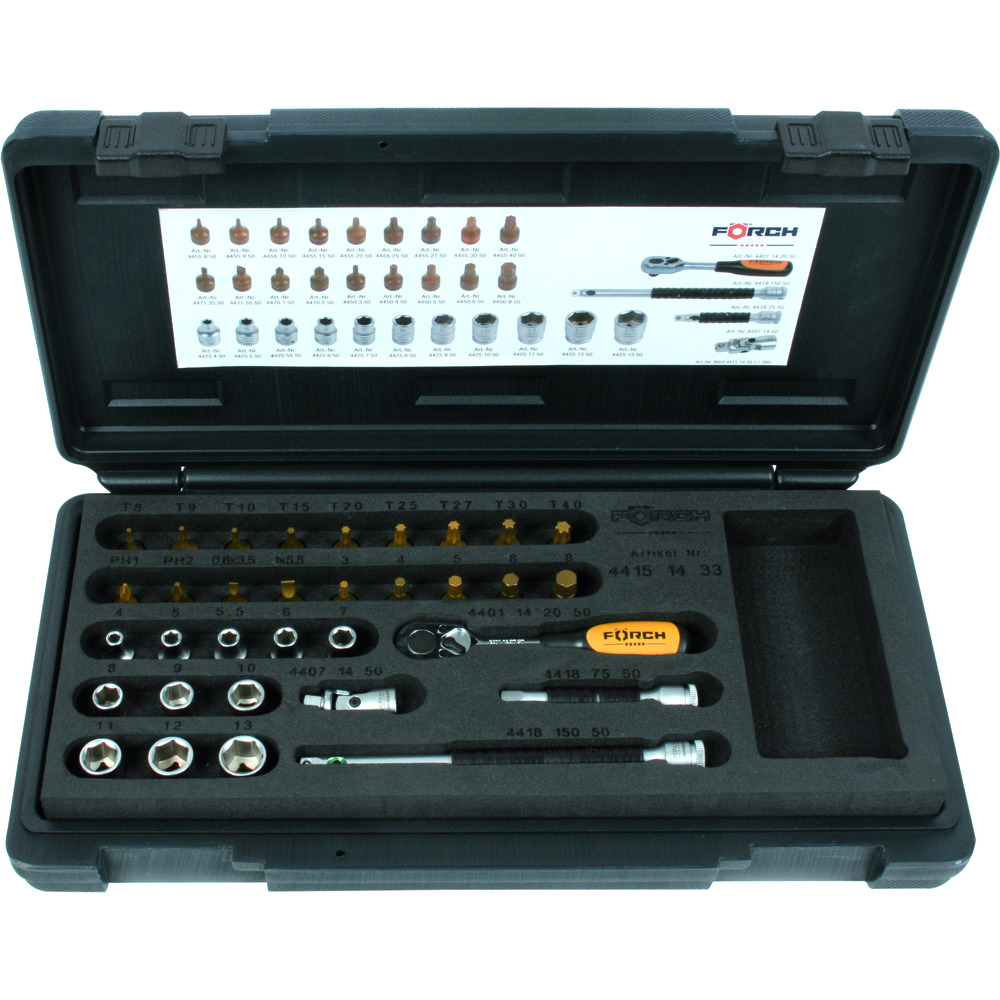 Set Gotash Gjashtëkëndore 1/4", 33 Pjesë FÖRCH 5*