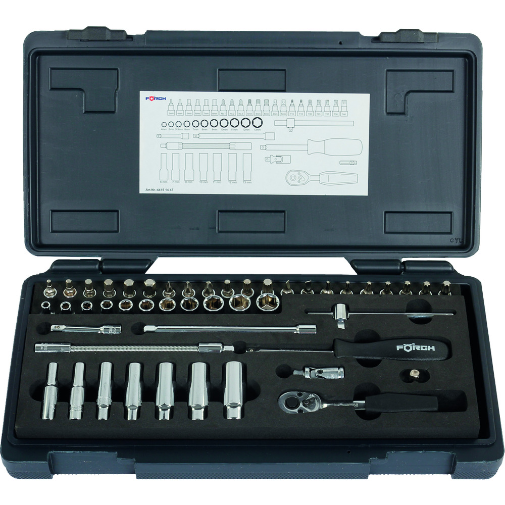 Set Gotash Gjashtëkëndore 1/4", 47 Pjesë