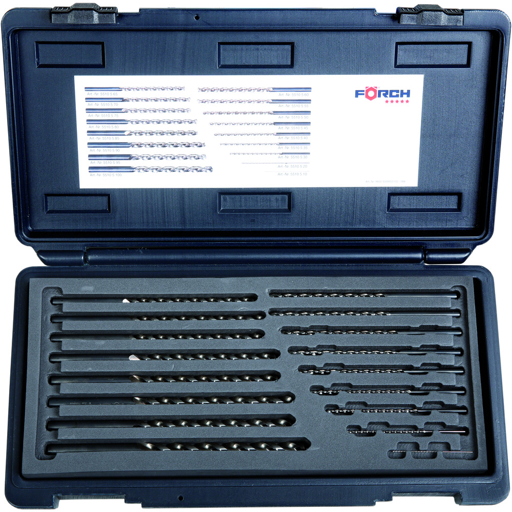 Set Grirash Spirale DIN 340 HSS-Co, Tip W FÖRCH 5*