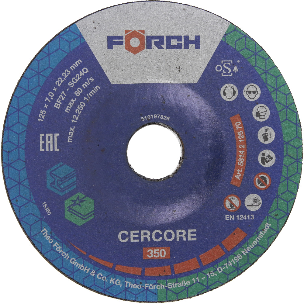 Gur Bluarës Çelik / Inox CERCORE 350, me Kokërr Qeramike