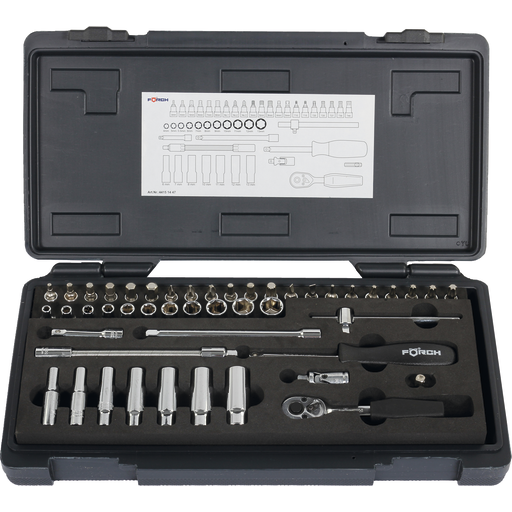 Socket set, hexagonal 1/4”, 47-piece buy | FÖRCH